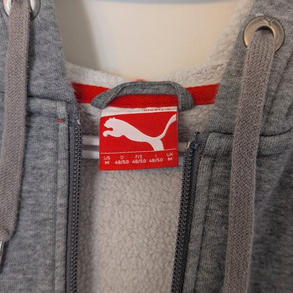 Puma, Zip up Hoodie, gray, Size Medium - Picture 3 of 8